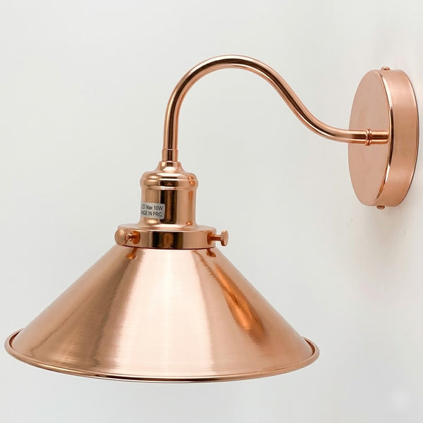 Industriële zwanenhals wandlamp vintage wandlamp ~1196 – Roségoud / Zonder lamp