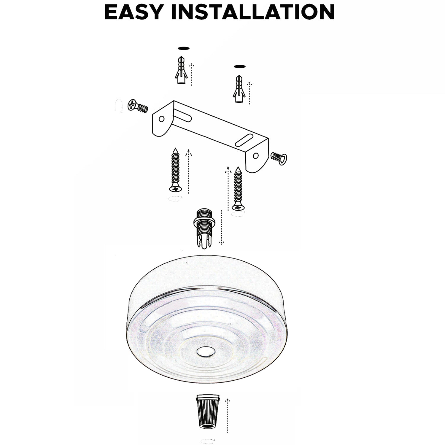 Plastic 3 outlet ceiling rose with pendant light holder for easy installation