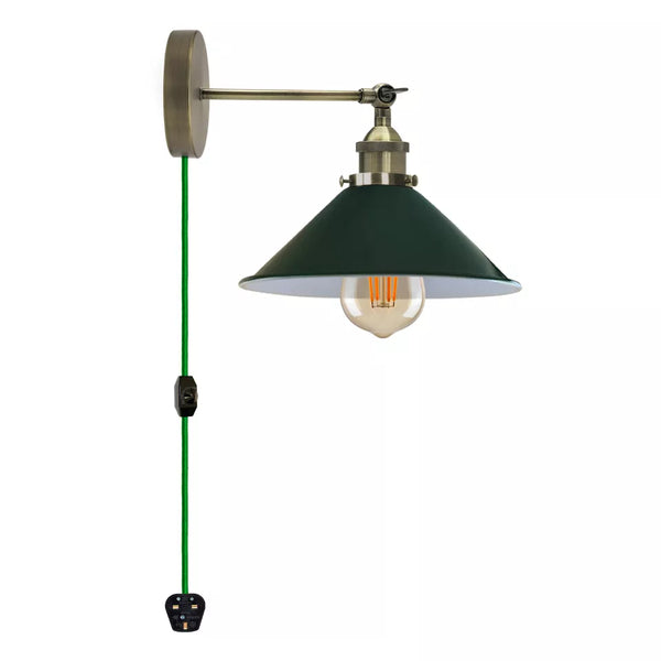 Plug-in wandlampen - E27 metalen wandlamp voor binnen in de slaapkamer ~2224 – Groente / Zonder lamp