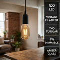 4W T45 B22 LED dimbare vintage filamentlamp~3084 