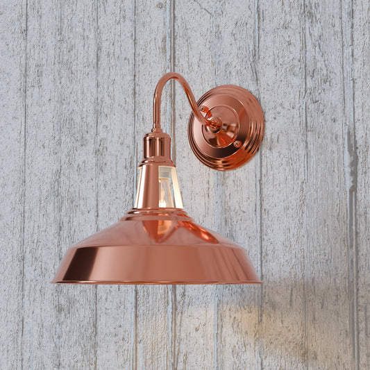 Vintage industriële wandlamp in roségoud, moderne stijl