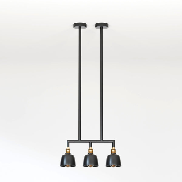 3-weg industriële buis plafondlamp DIY-armatuur - 5638 – 80cm Hoogte / Nee