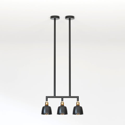 3-weg industriële buis plafondlamp DIY-armatuur - 5638