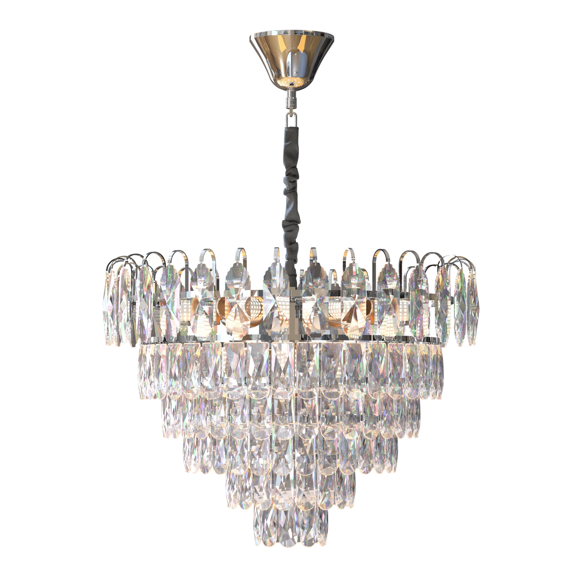 crystal droplets of chrome hanging lamp