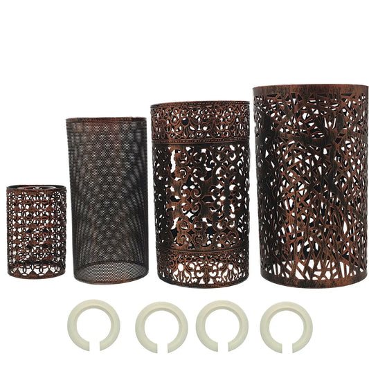 4-type rustieke rode lampenkap, eenvoudig te monteren, moderne lampenkooi van metaal~1022 