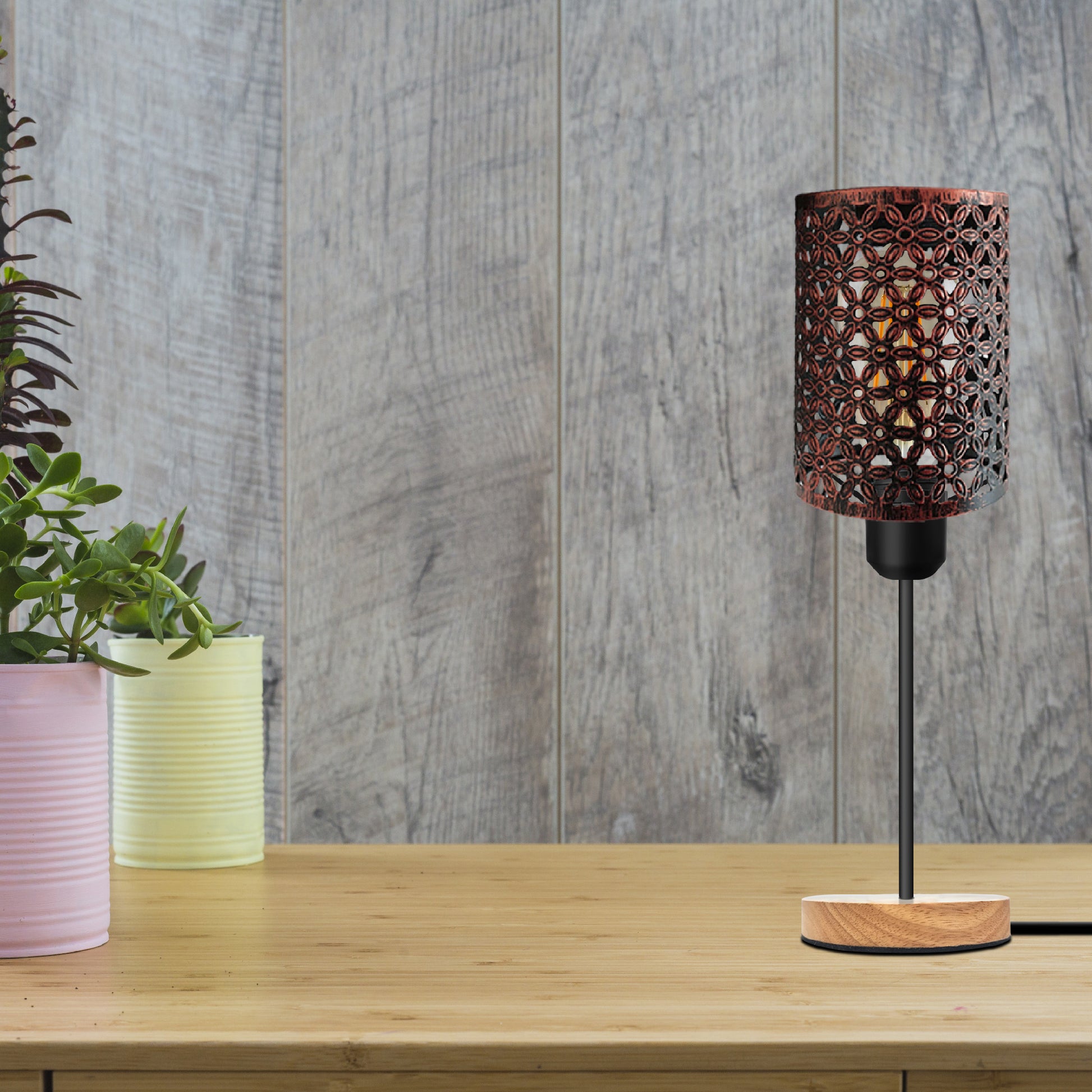 Plug in Black Cage Table Lamp Lighting