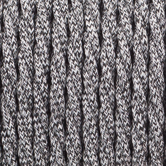 1M/5M/10M 3-aderige gedraaide zwart-witte multi-tweed vintage elektrische stoffen kabel flex 0,75 mm~4863