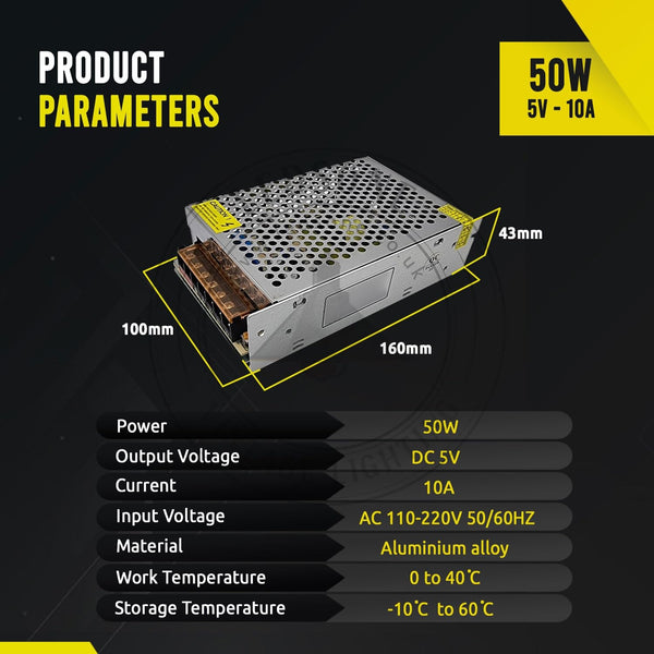 DC IP20 5V-voedingsschakelaar AC 110V/220V-schakelomvormer ~ 1409 – 50W