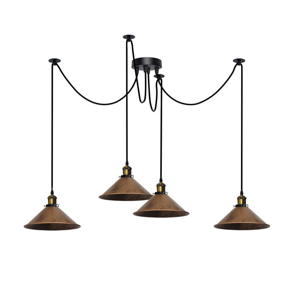 4 Bulb Octopus Ceiling Light E27 2M Long ~6730 – Brushed Copper