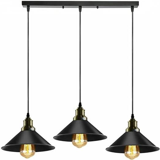 Black 3 light ceiling pendant light