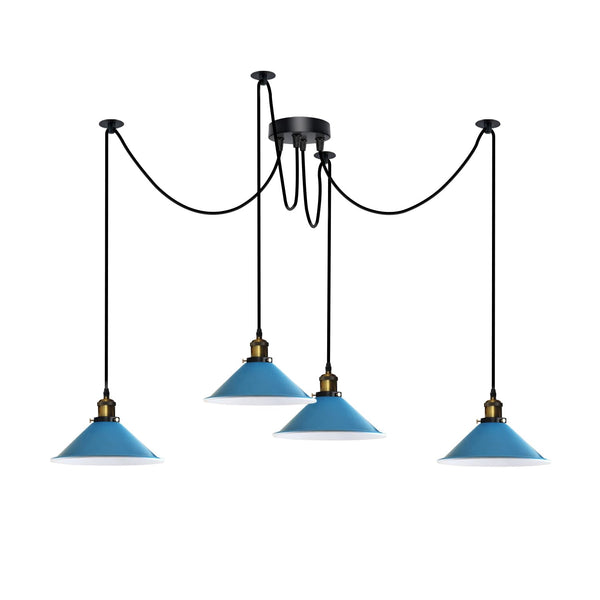 Drop Ceiling Lights 4 Arm Hook Swag Light E27 ~6724 – Blue