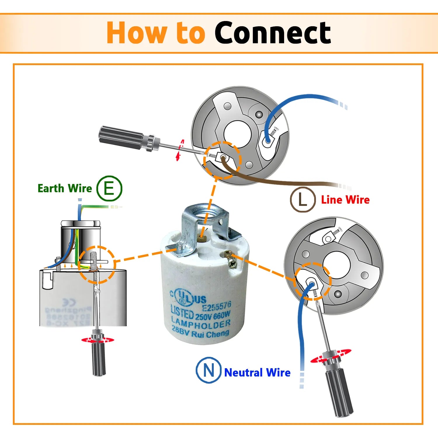 E27 Bulb Base Holder