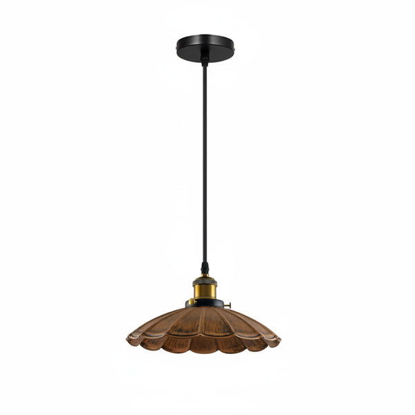 Hanging Light Scalloped E27 Indoor Metal ~6773 – Brushed Copper