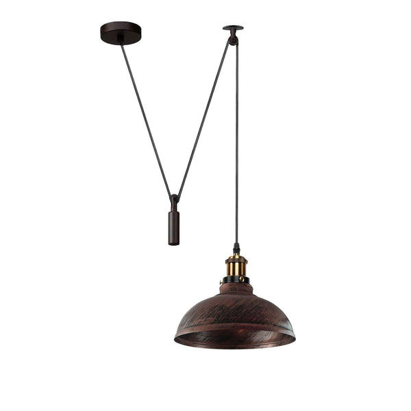 Industrial Metal Pendant Light Fixture ~6285 – Green Brass