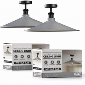 2-Pack Vintage Industrial Flush Mount Ceiling Lights 40cm ~6588