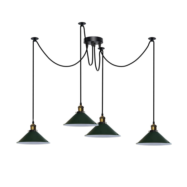 Drop Ceiling Lights 4 Arm Hook Swag Light E27 ~6724 – Green