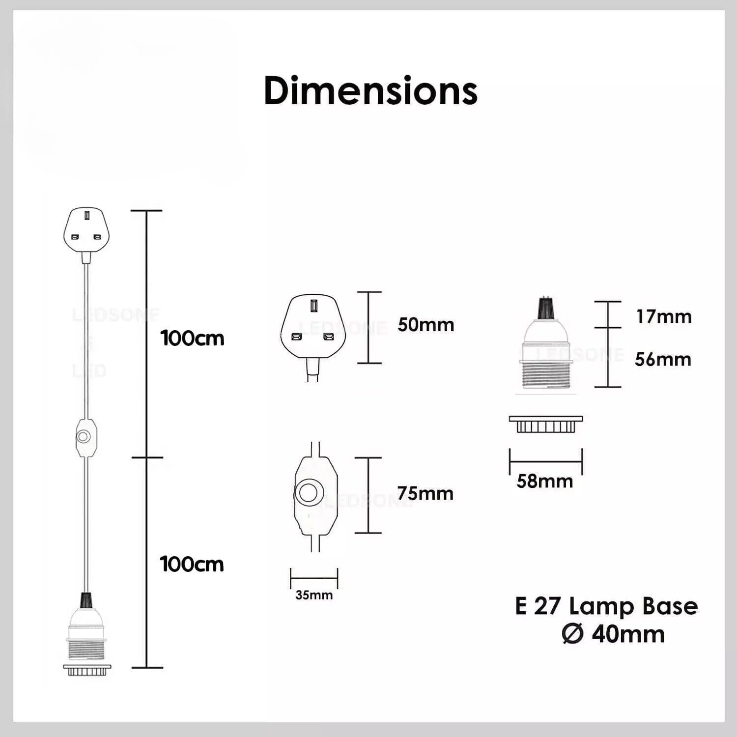 plug light led with pendant