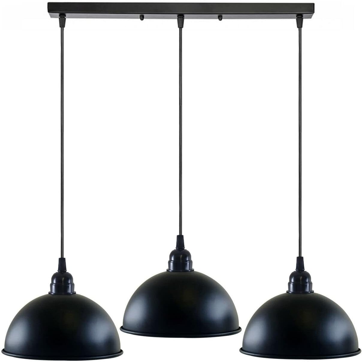 Black 3-light pendant light for kitchen island