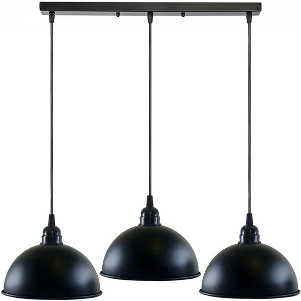 Zwarte hanglamp met 3 lampen - Keukenverlichting boven de tafel ~5268 – Nee
