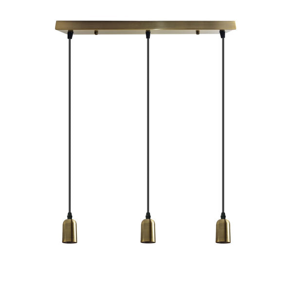 Industrial Cluster Pendant Light Fixtures ~6397 – Without Bulb / Green Brass
