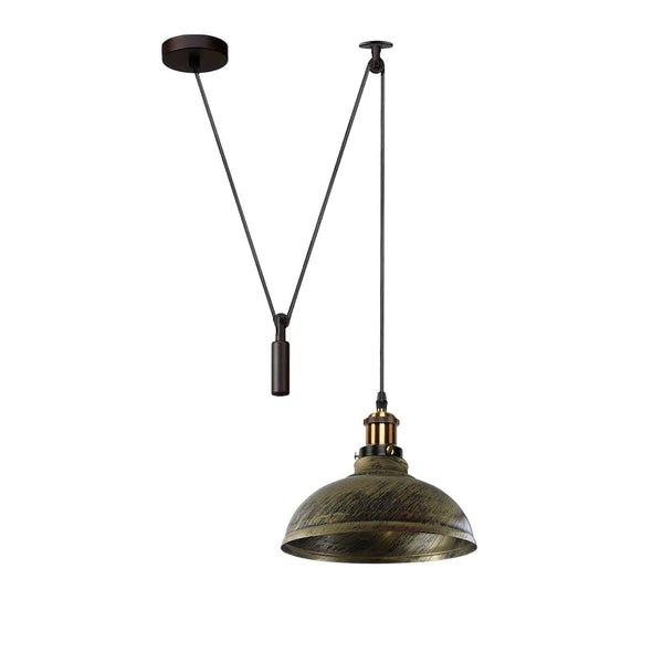 Industrial Metal Pendant Light Fixture ~6285 – Brushed Brass