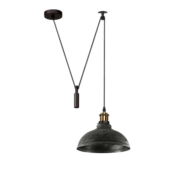 Industrial Metal Pendant Light Fixture ~6285 – Brushed Silver