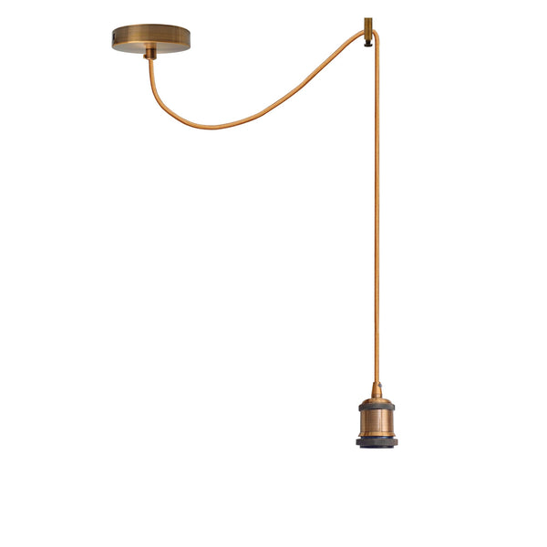 Industrial Vintage Ceiling Hanging Lighting Kit~6386 – Yellow Brass