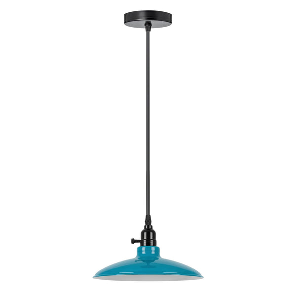 Pendant Light With Inner On Off Switch ~6885 – Cyan Blue