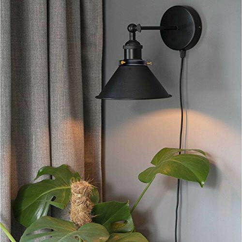 Vintage Industrial Plug-in Wall Light with Dimmer ~6266