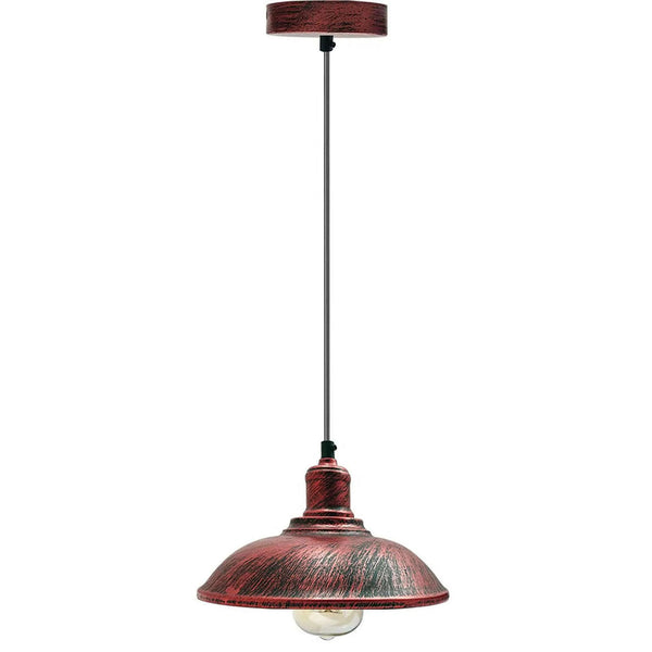Vintage hangende plafondlamp ~5668 – Rustiek Rood / 24CM