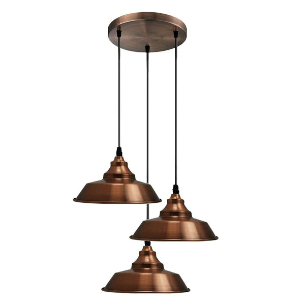 Vintage 3 Pendant Light ~6779 – Copper - Without Bulb