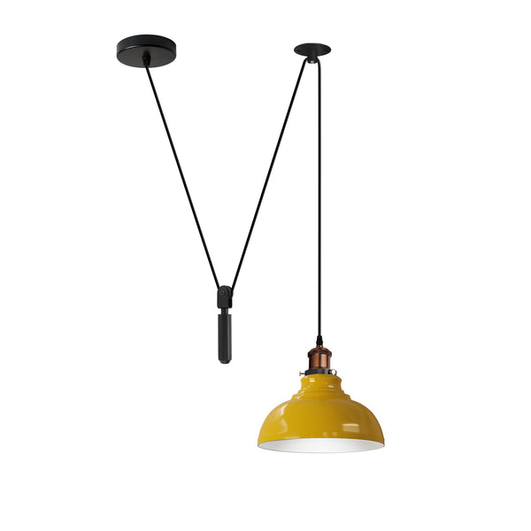 Industrial Metal Pendant Light Fixture ~6285 – Yellow
