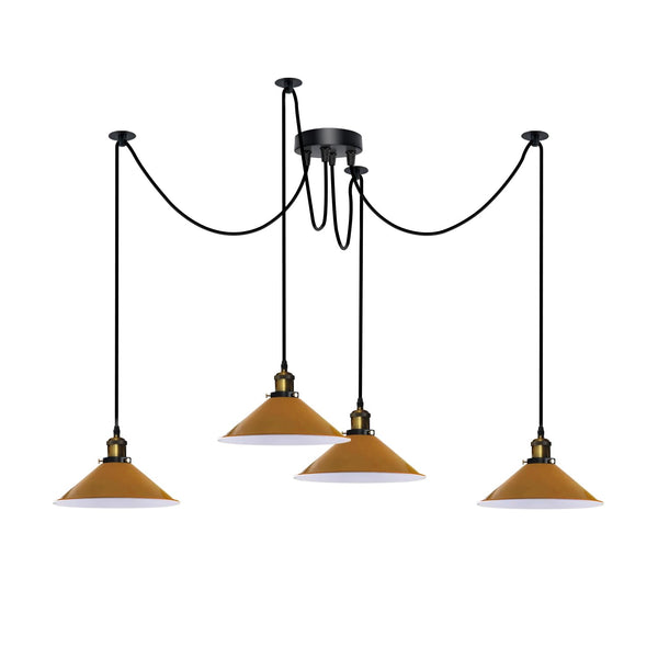Drop Ceiling Lights 4 Arm Hook Swag Light E27 ~6724 – Yellow