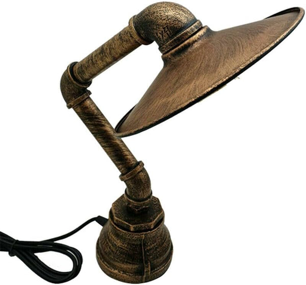 Beste Steampunk Lamp Industriële Bureautafellamp~2812 – Geborsteld koper / Nee