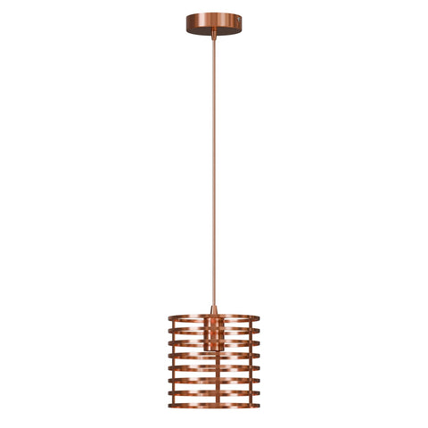 Rose Gold Pendant Light Set of 3 & Single Head – Modern Hanging Ceiling Lamp with Metal Cage, 1m Cable ~6457