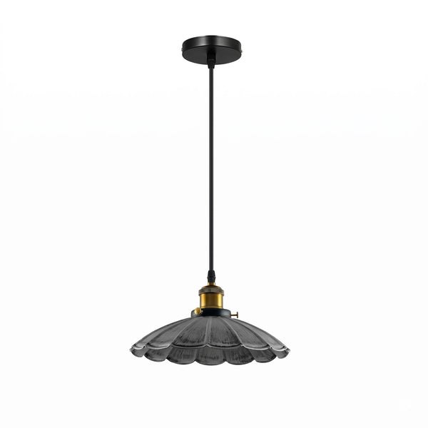 Hanging Light Scalloped E27 Indoor Metal ~6773 – Brushed Silver