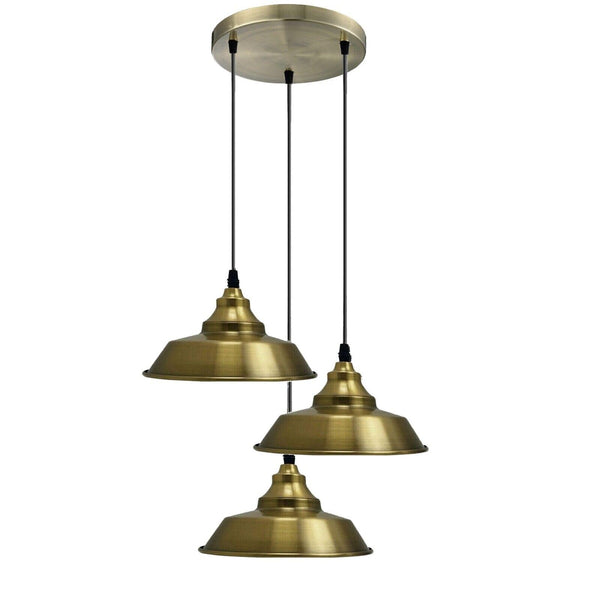 Vintage 3 Pendant Light ~6779 – Green Brass - Without Bulb