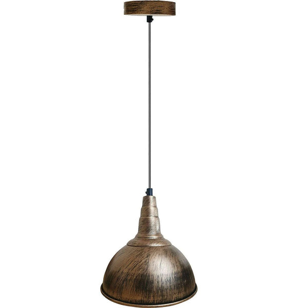 Vintage hangende plafondlamp ~5668 – Geborsteld koper / 21CM