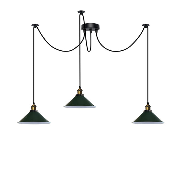 3 Fluming Spider Pendant Light E27 Metal ~6175 – Green