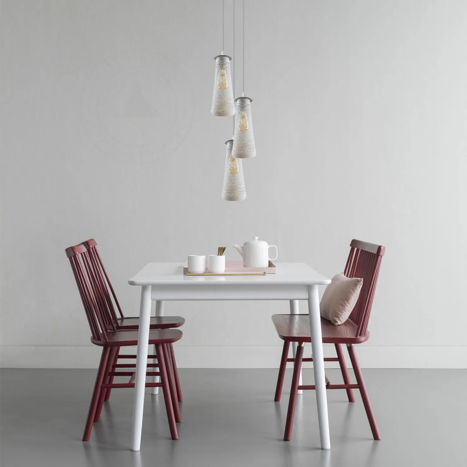 three-head basket style rattan ceiling pendant light