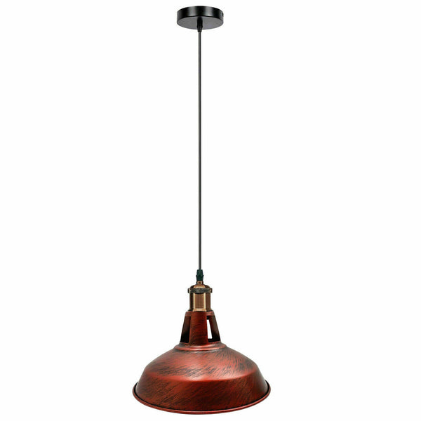 Metalen plafond hanglamp LED moderne lampenkap hanglamp ~5870 – Rustiek Rood / Nee