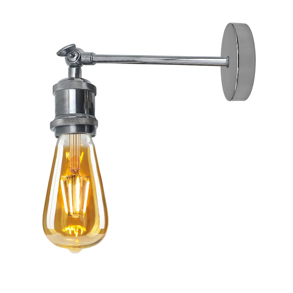 Retro metalen wandlamp | Moderne industriële wandlamparmaturen~5770 – Satijnnikkel / Ja