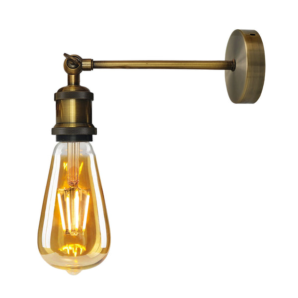 Retro metalen wandlamp | Moderne industriële wandlamparmaturen~5770 – Geel messing / Ja