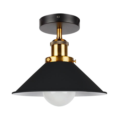 Modern Industrial Cone Shade Light Semi Flush Mount ~6249