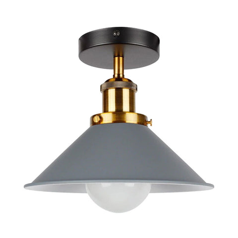 Modern Industrial Cone Shade Light Semi Flush Mount ~6249