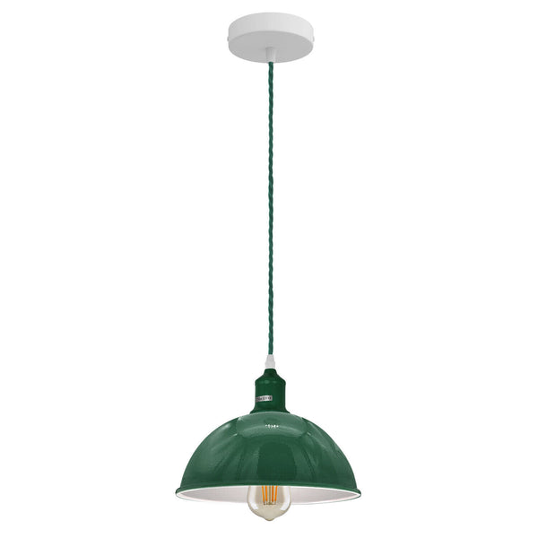 Vintage Industrial Metal Ceiling Pendant Shade E27 Hanging Light ~6222 – Green / Yes