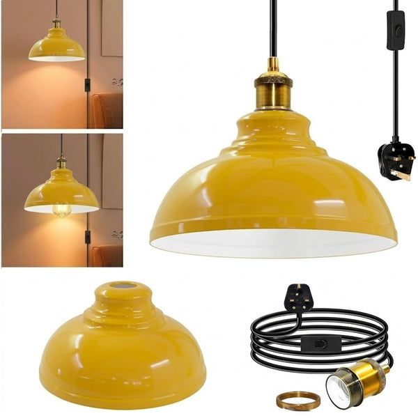 4m Long Swag Plug-in Pendant E27 With Swich  ~6813 – Yellow