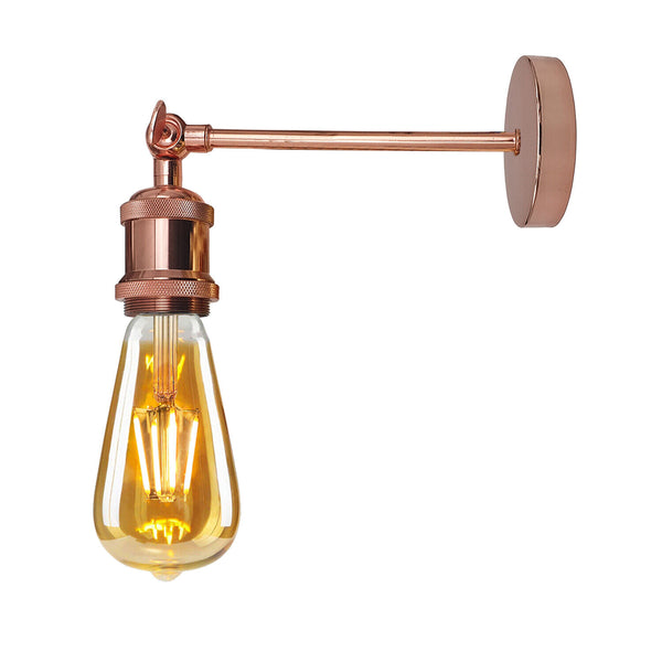 Retro metalen wandlamp | Moderne industriële wandlamparmaturen~5770 – Roségoud / Ja