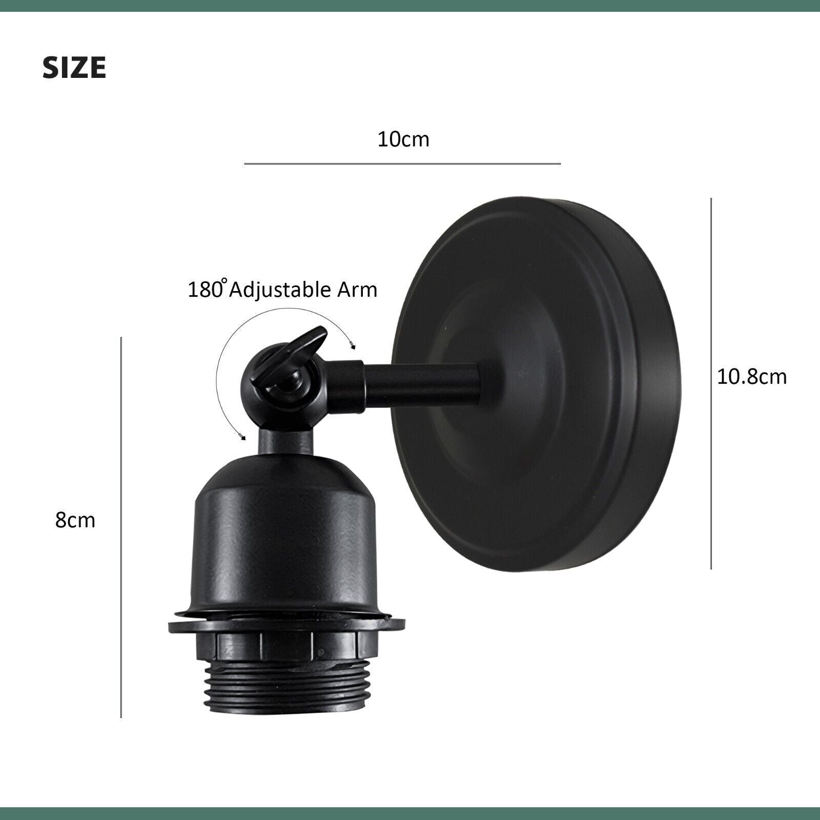  E27 metal wall sconce dimensions