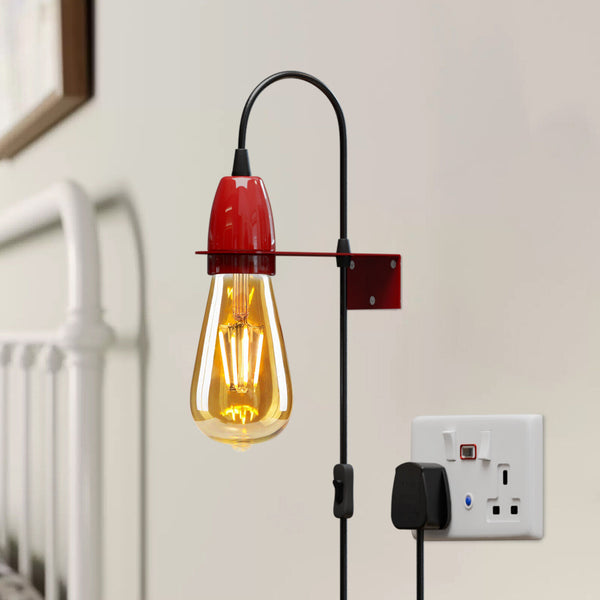 2M PVC Flexkabel Kit Plug-n Hanglamp, E27 VK~ 5696 – Rood / Nee